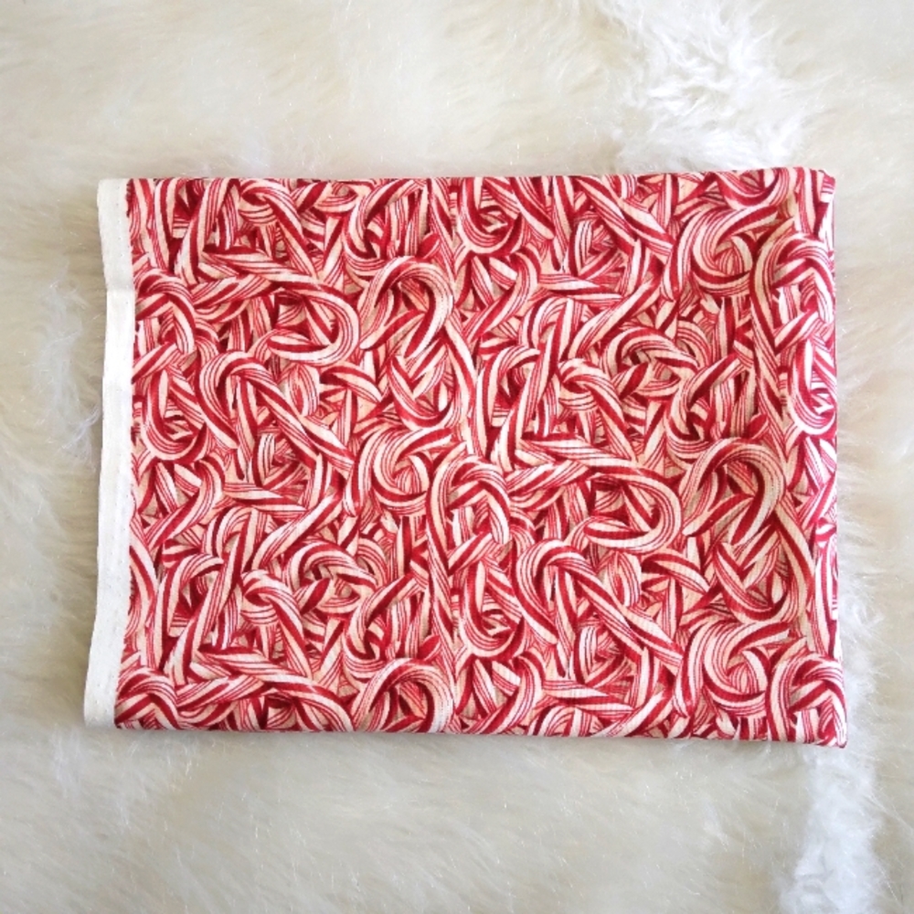 FABRIC Kyle's Marketplace Candy Cane Print, 1 Yard